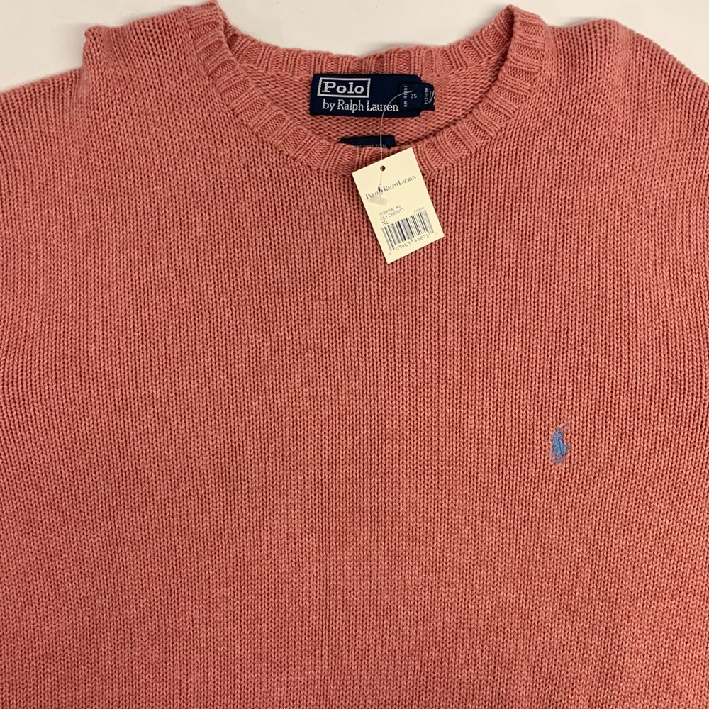 Vtg Men’s Pink Polo Ralph Lauren Sweater XL NWT